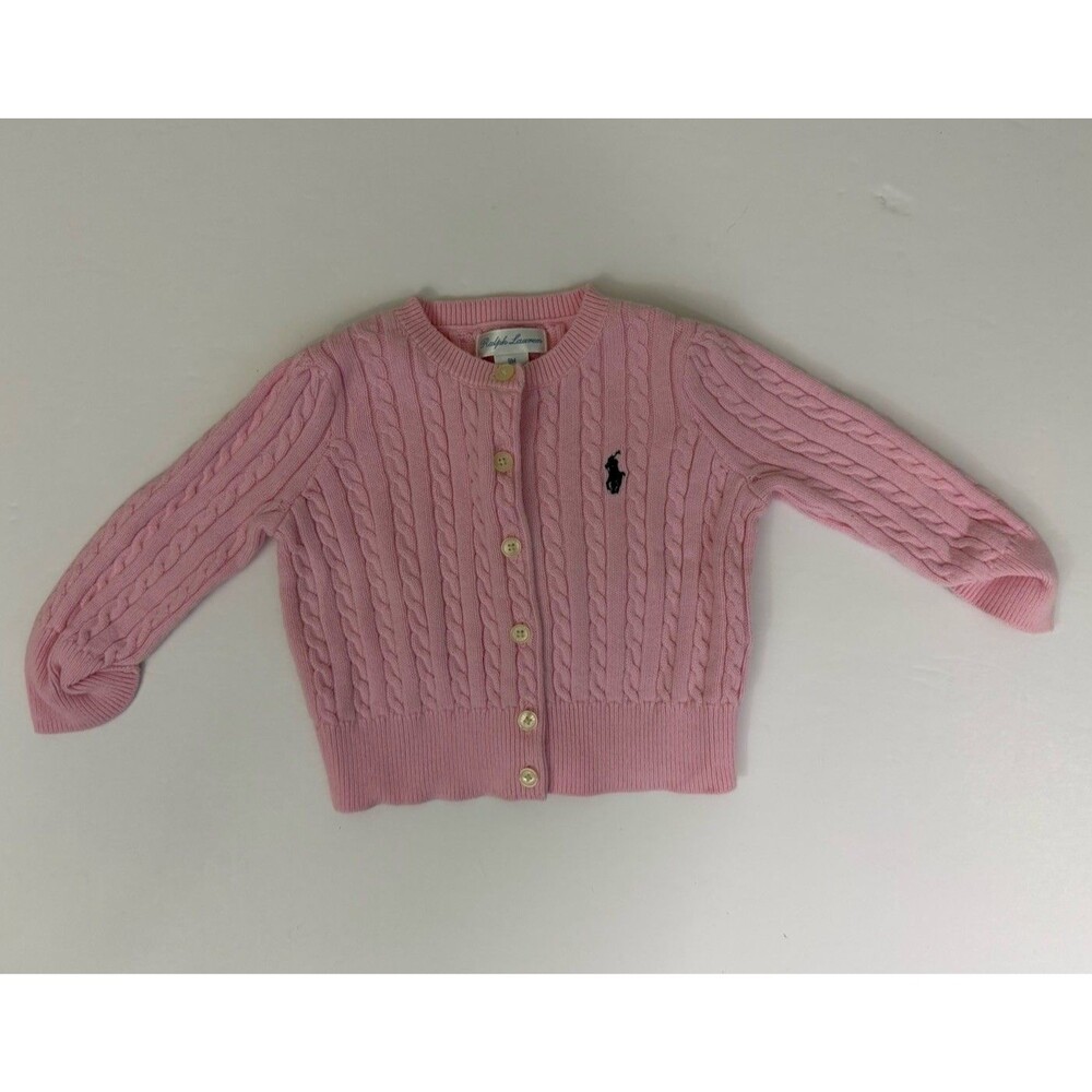Polo Ralph Lauren Kids Girls Baby Pink Cardigan Sweater 9 Months